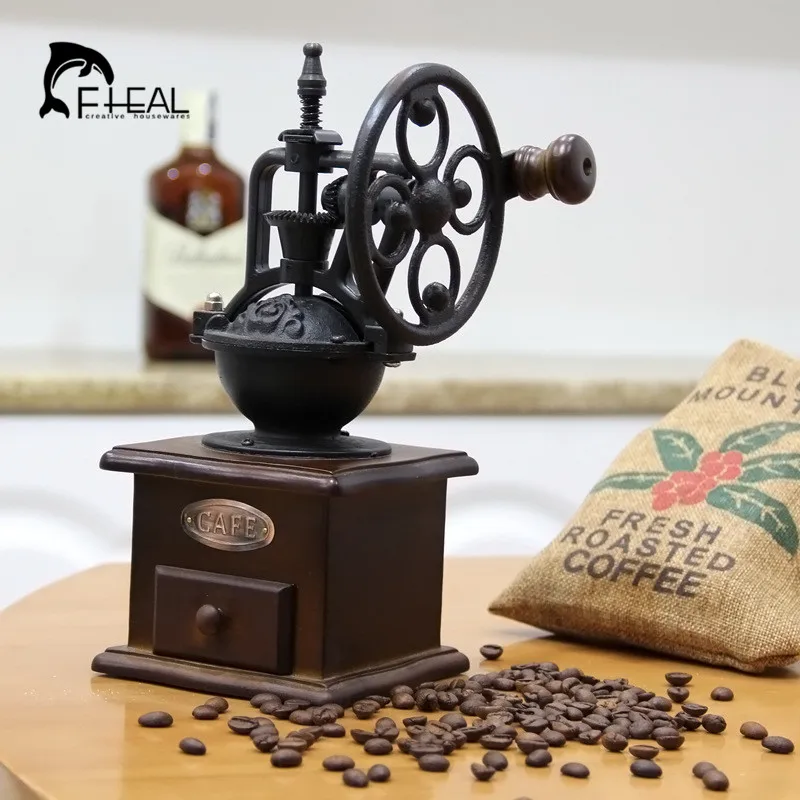 FHEAL винтажная ручная кофемолка с колесом обозрения керамическим механизмом