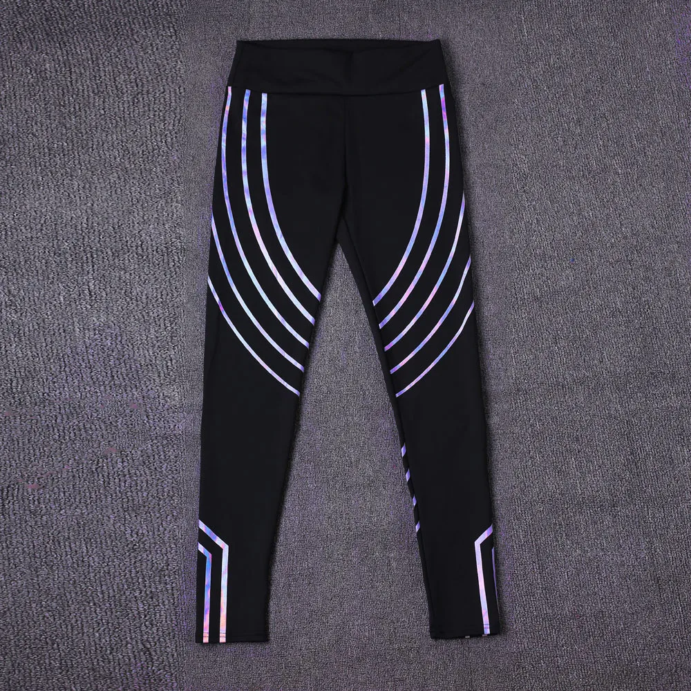 Новые Женские легинсы для занятий фитнесом легкие эластичные блестящие леггинсы