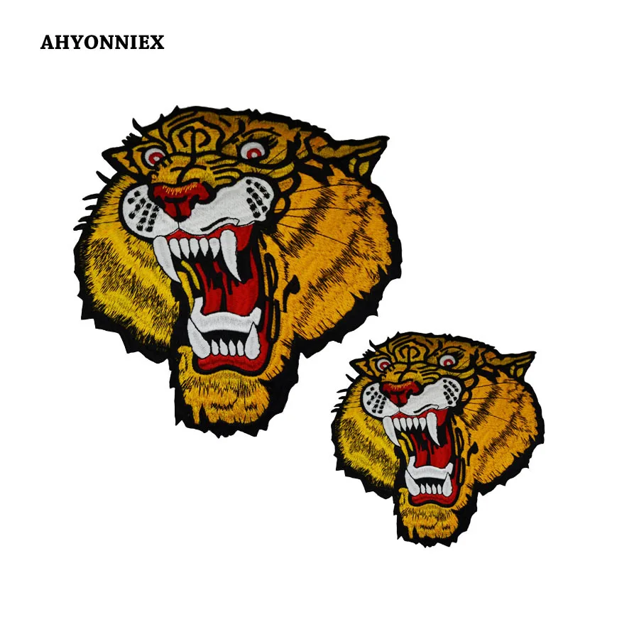 AHYONNIEX 1 шт. вышитые патчи Тигра для одежды модные милые животные патч аппликация