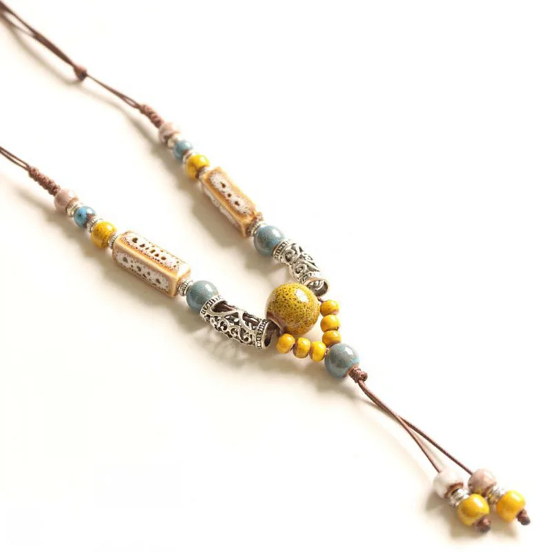 Винтажные квадратные керамические бусы подвески ювелирные изделия для женщин