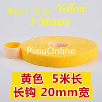 1pcs yt503 yellow wide 20 mm longshort hook back to back cable tie 5 meters hookloop nylon fastening tape magic tape strap