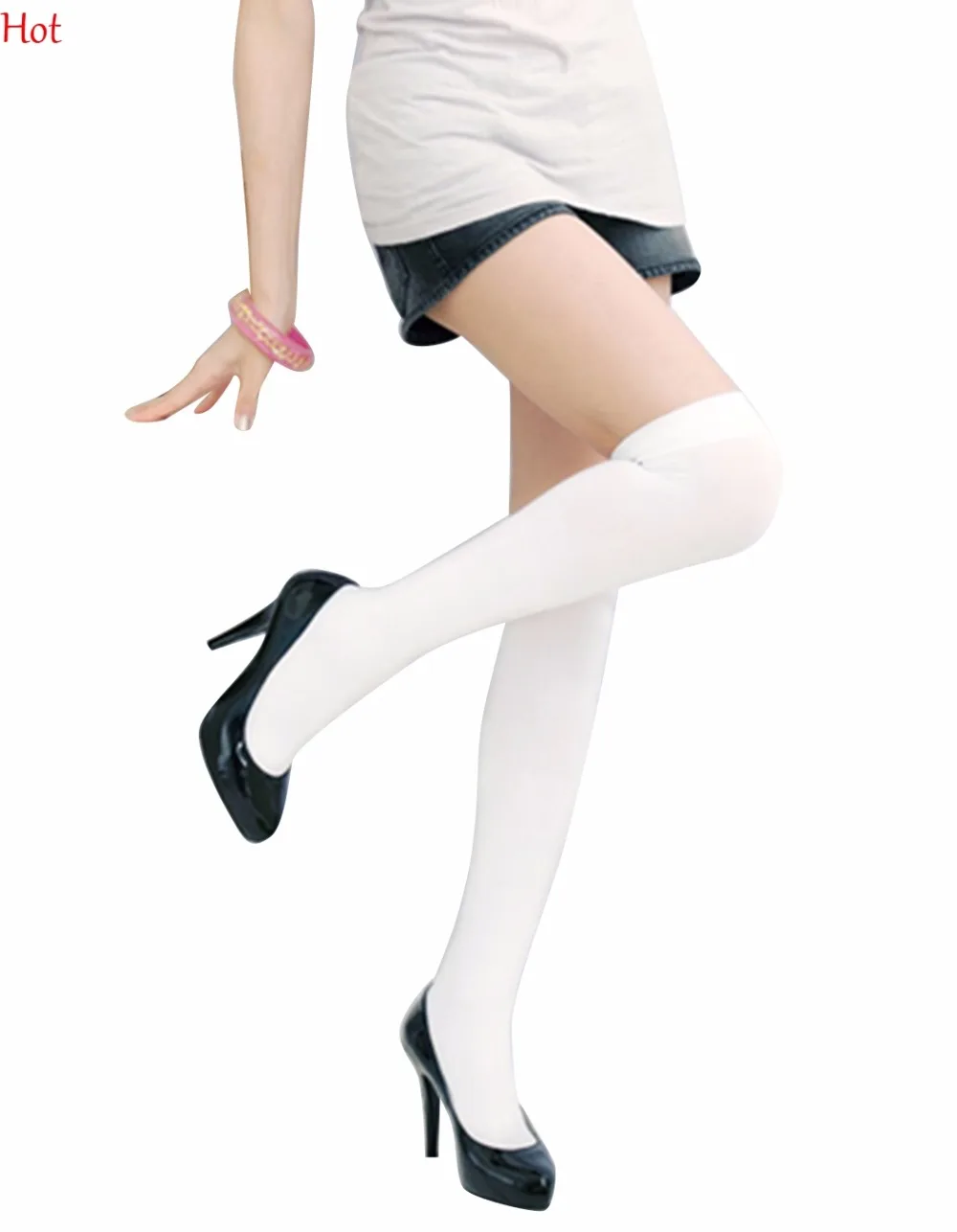 Осень женские чулки выше колена носки для девочек бедра высокие Хлопковые тонкие