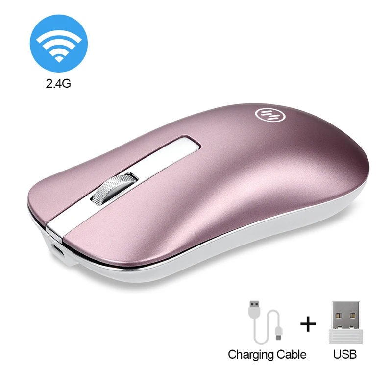 2.4G pink Беспроводная мышь с Bluetooth, Бесшумная игровая мышь, перезаряжаемая компьютерная мышь, беспроводная эргономичная компьютерная мышь 2,4 ГГц, USB мышь для ноутбука - Цвет: 2.4G pink