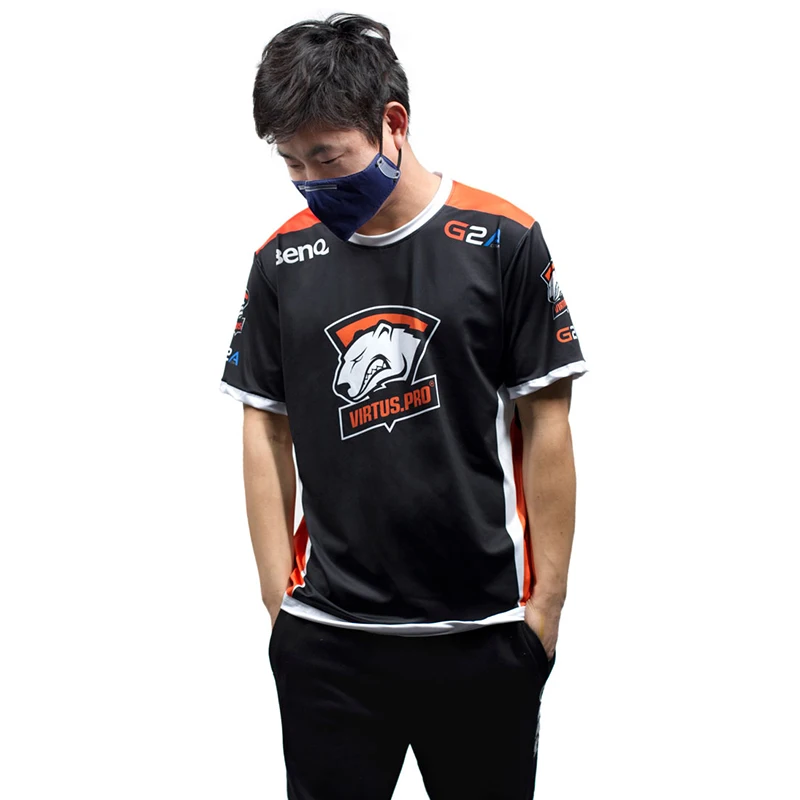 Высокое качество 1:1 Virtus. pro на заказ ID футболка VP футболка для фанатов для мужчин и женщин с круглым вырезом футболки с коротким рукавом Customsize футболка Homme