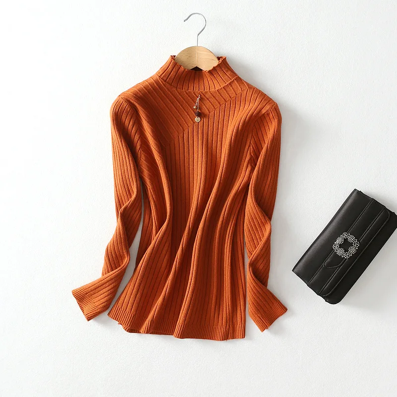 Turtleneck Sweater 2018 Autumn Winter Women Fashion Tops Solid Slim Elasticity Pullovers Long Sleeve Jumper Pull Femme Clothing | Женская
