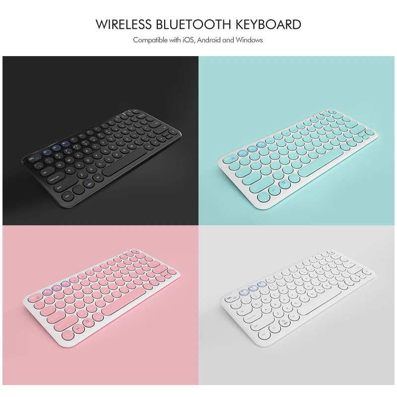 B.O.W маленькая клавиатура Bluetooth беспроводное подключение 78 круглых клавиш