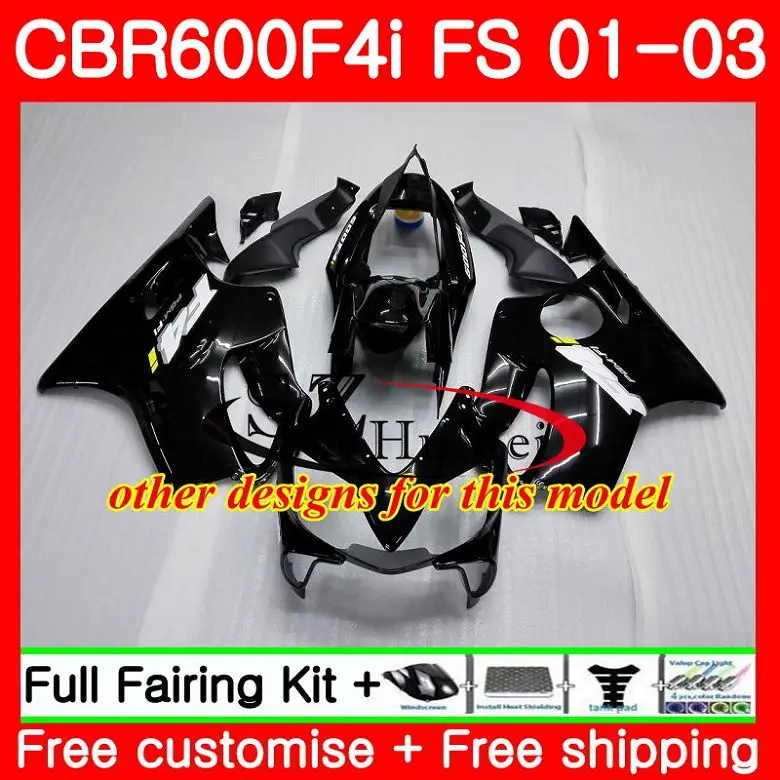 Корпус для HONDA CBR 600 F4i желтый черный 600F4i CBR600FS FS 48SH8 CBR600 01 02 03 CBR600F4i 2001 2002 2003
