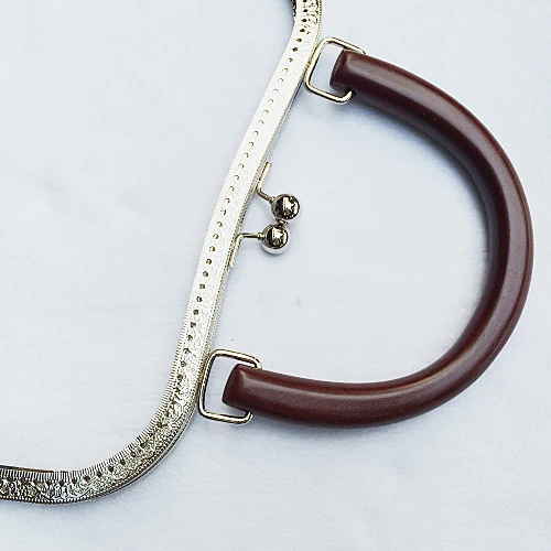 26 см большой размер металлическая рама для кошелька застежка с деревянной ручкой