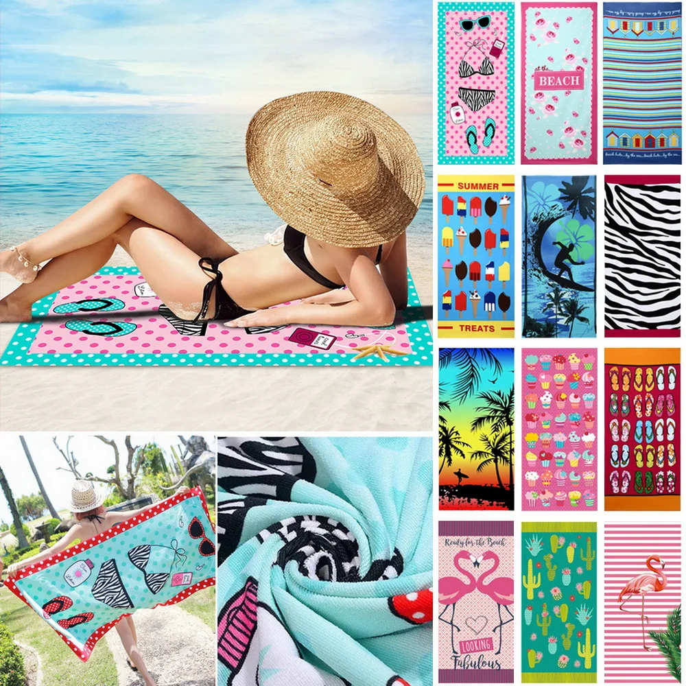 Пляжное полотенце из микрофибры с мультяшным принтом летние банные полотенца