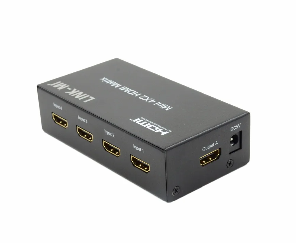 LINK MI LM MX03 Аудио Видео Мини 4x2 HDMI матричный коммутатор Поддержка 3D 1080p усилитель