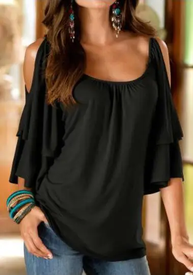 black tshirt Краситель Для Галстука Майка Одноцветный Сплошной Цвет Простой Корейский Модный Хлопковое Градиент Футболка Короткий Рукав Стройный Облегающее Плотный Подходящий Майка Для Женщина Круглый Воротник Полувер Футболка - Цвет: black tshirt