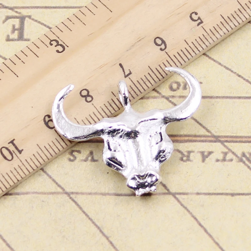 Подвески Bull Ox 33x28 мм тибетские из серебра античные украшения ручной работы 5