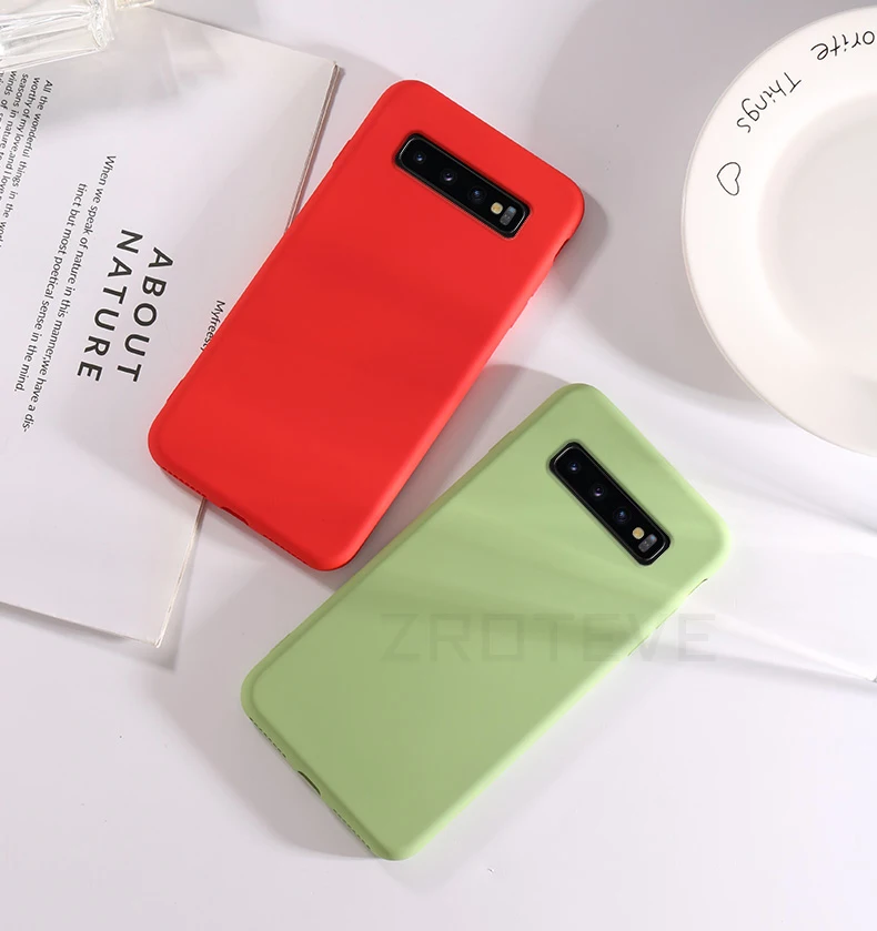 ZROTEVE Жидкая силиконовая крышка для samsung Galaxy S10 S9 S8 Plus Note 10 9 8 чехол КРЫШКА ДЛЯ Smausng A10 A20 A30 A40 A50 A70 чехол s