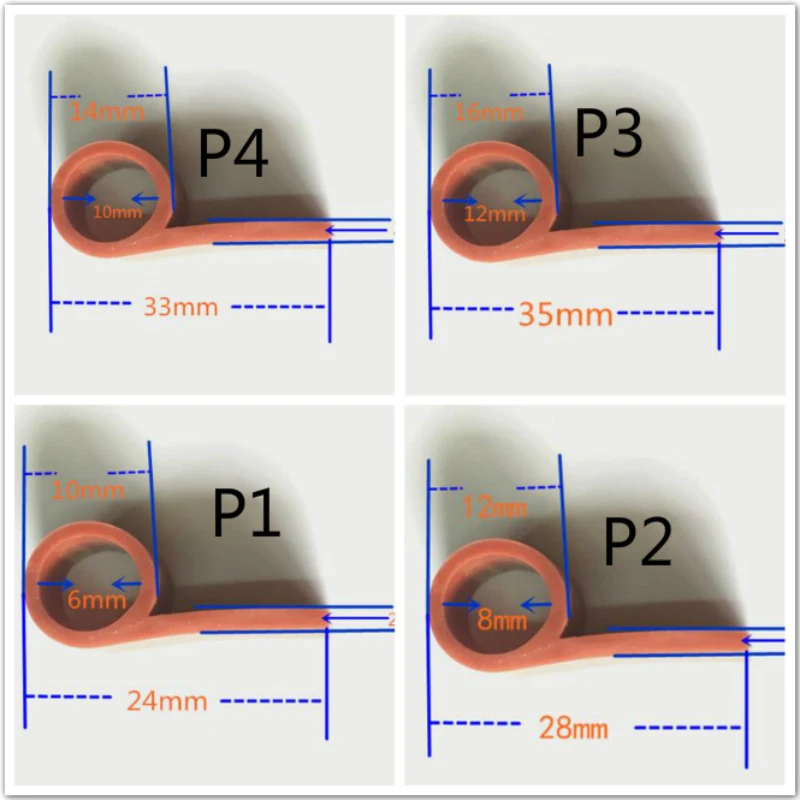 P Тип высокотемпературная дверная оконная красная силиконовая резиновая