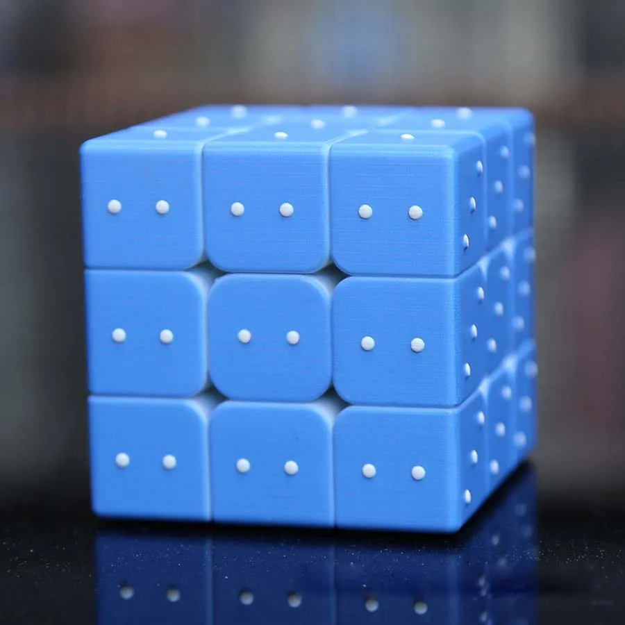 Магический кубик 3х3х3 Stickerless Cubo Magico слепых Брайля отпечатков пальцев головоломки