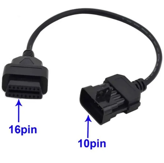 Диагностический адаптер с 10 контактным штекером OBD1 на 16 контактный разъем