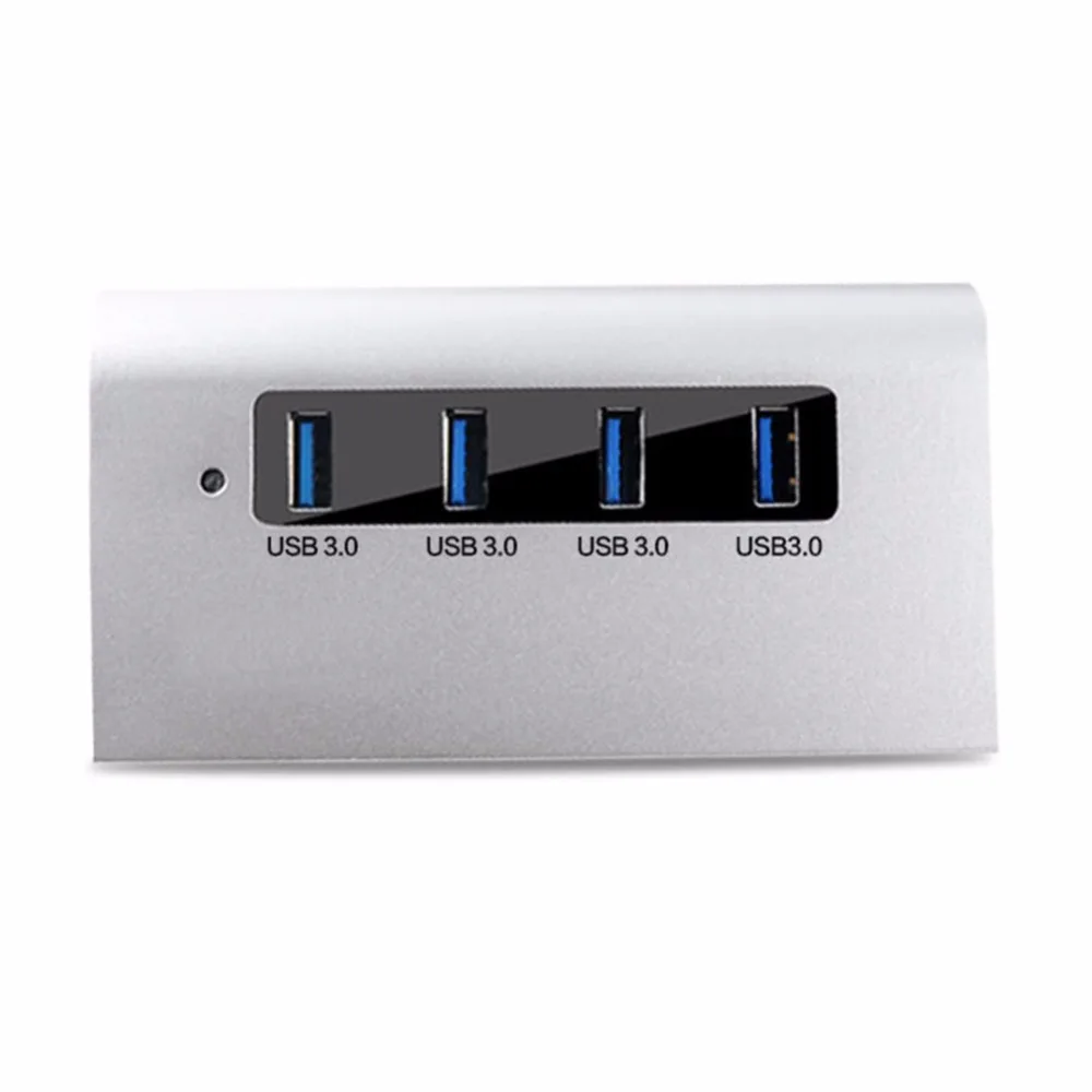 Премиум 4-портовый серебристый алюминиевый концентратор USB 3 0 (3-футовый кабель)