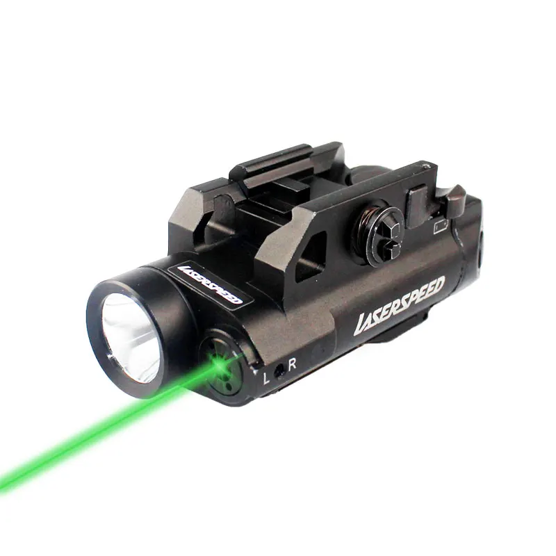 Laserspeed Компактный свет Picatinny LED Тактический световой пистолет 100лм+ зеленый лазерный прицел с низким профилем - Цвет: Green Laser