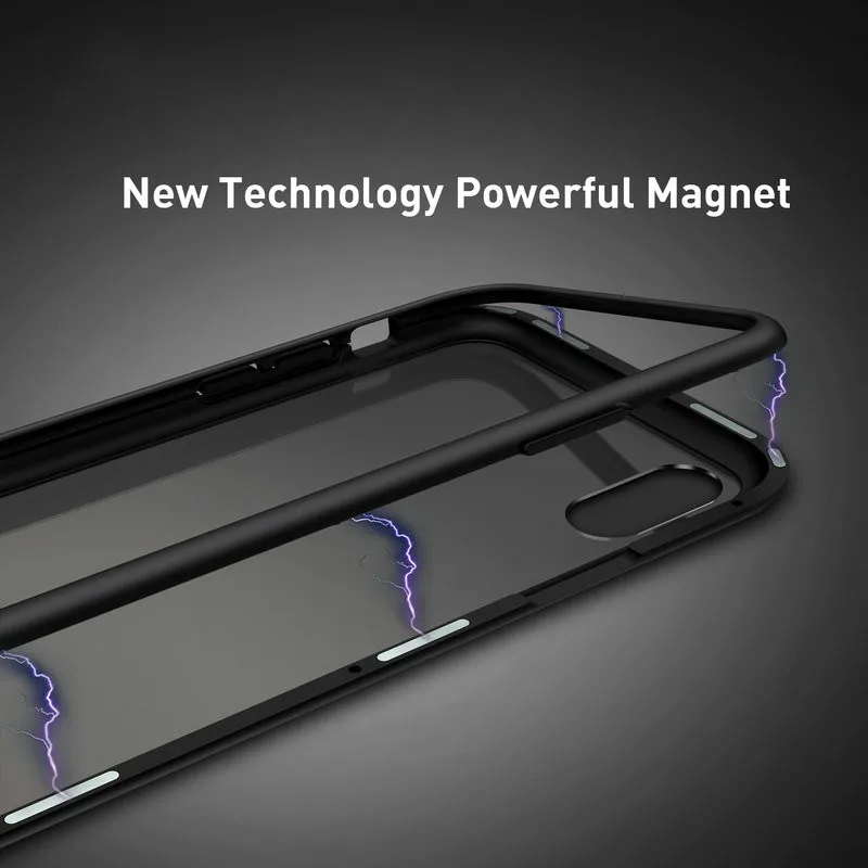 OUTMIX 360 Магнитная адсорбции чехол для iPhone XR XS MAX X 8 7 Plus + закаленное стекло сзади