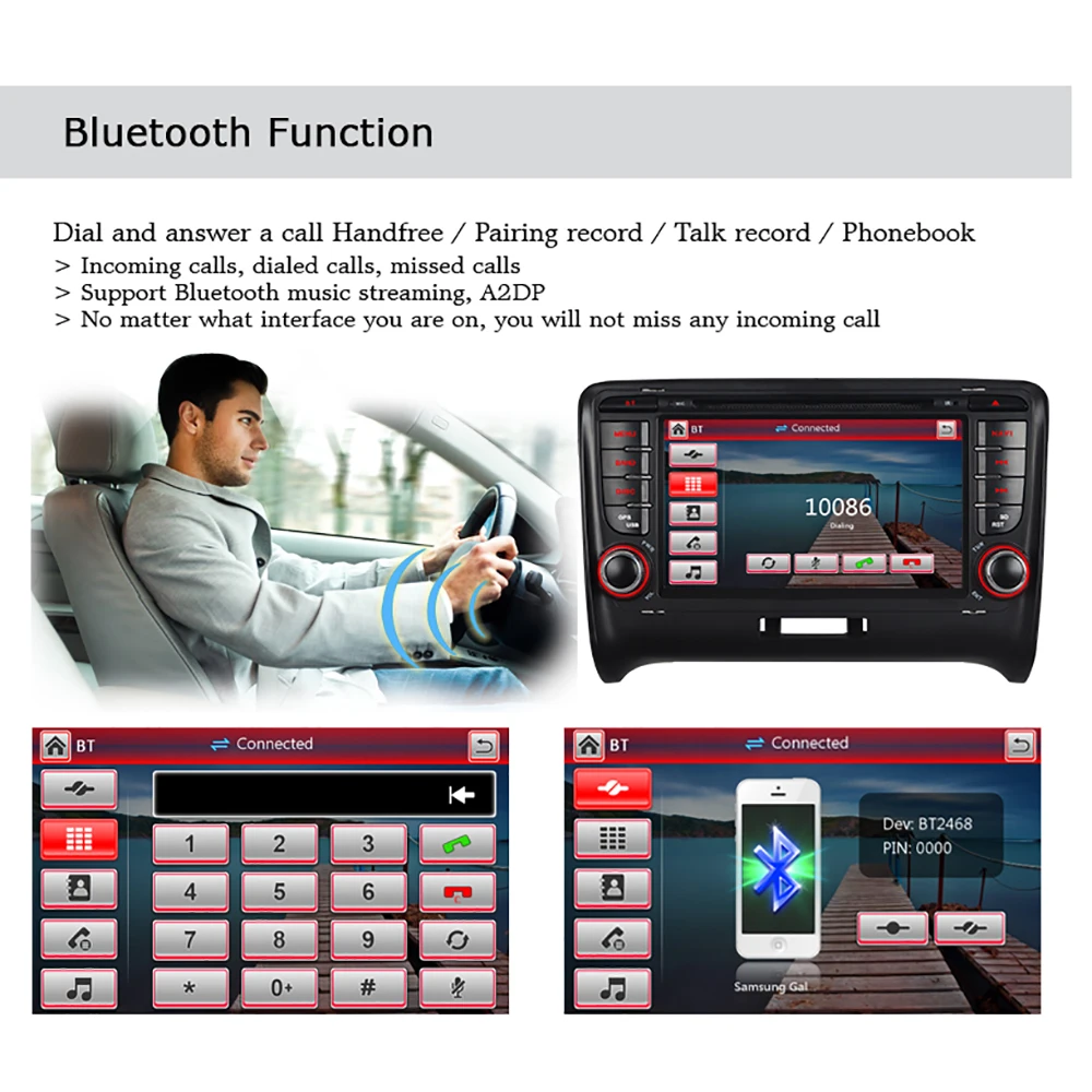 A-Sure 2 Din Авто Радио dvd-плеер GPS Стерео навигация для Audi TT MK2 2006-2009 3G Bluetooth SWC RDS DAB + VMCD