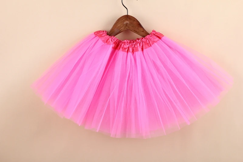 Детские юбка пачка для девочек Детская Юбка танцев полупрозрачная 3 Слои из пряжи