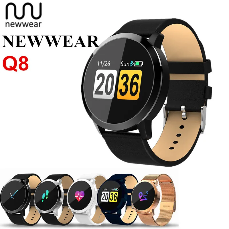 Newwear Q8 Смарт-часы Для мужчин сенсорный экран для женщин IP67 Водонепроницаемый