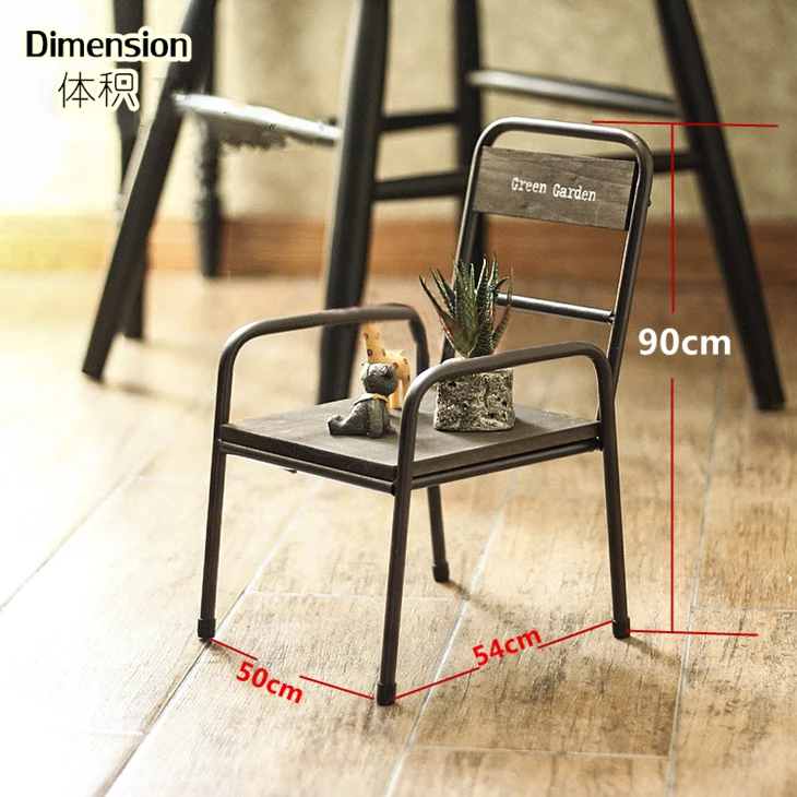 Европейский и американский стиль ретро кованого железа дерева стул компьютерные