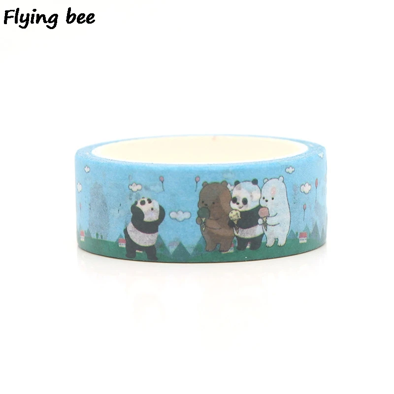 Flyingbee 15 мм X 5 м Мы Голые Медведи васи лента бумага DIY декоративная клейкая лента канцелярские товары симпатичная Маскировка Ленточные принадлежности X0295