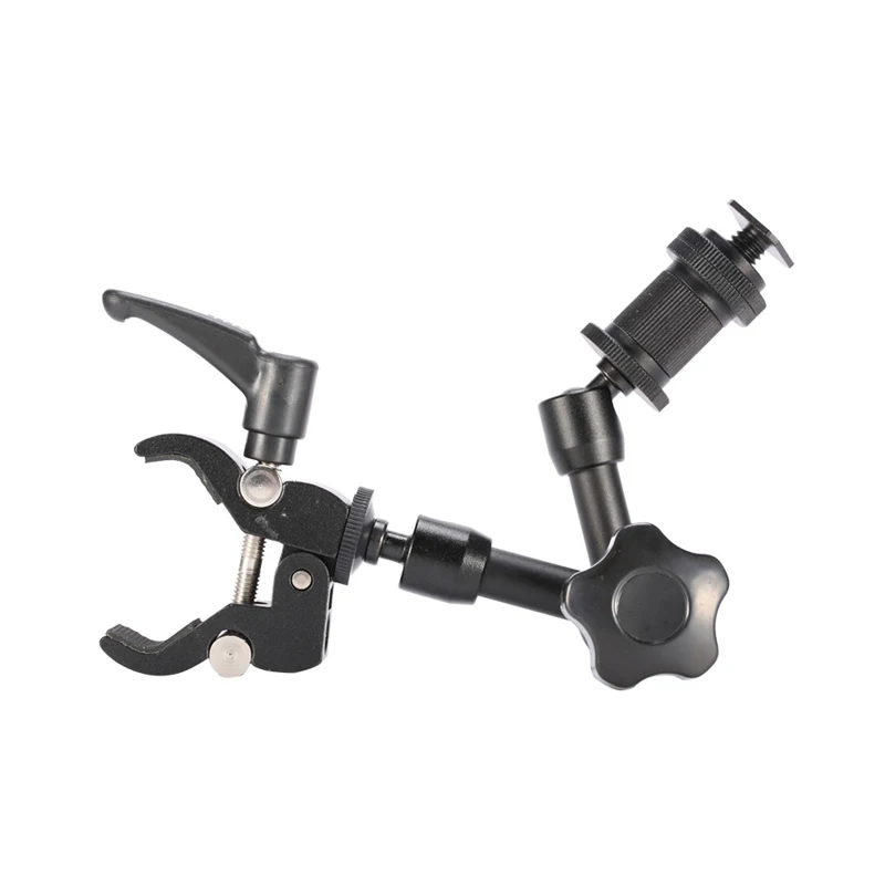 

Metal Super Clamp+7 Inch Articulated Magic Arm for Mounting Monitor LED Light LCD Video Flash DSLR Camera Photo studio Accessory