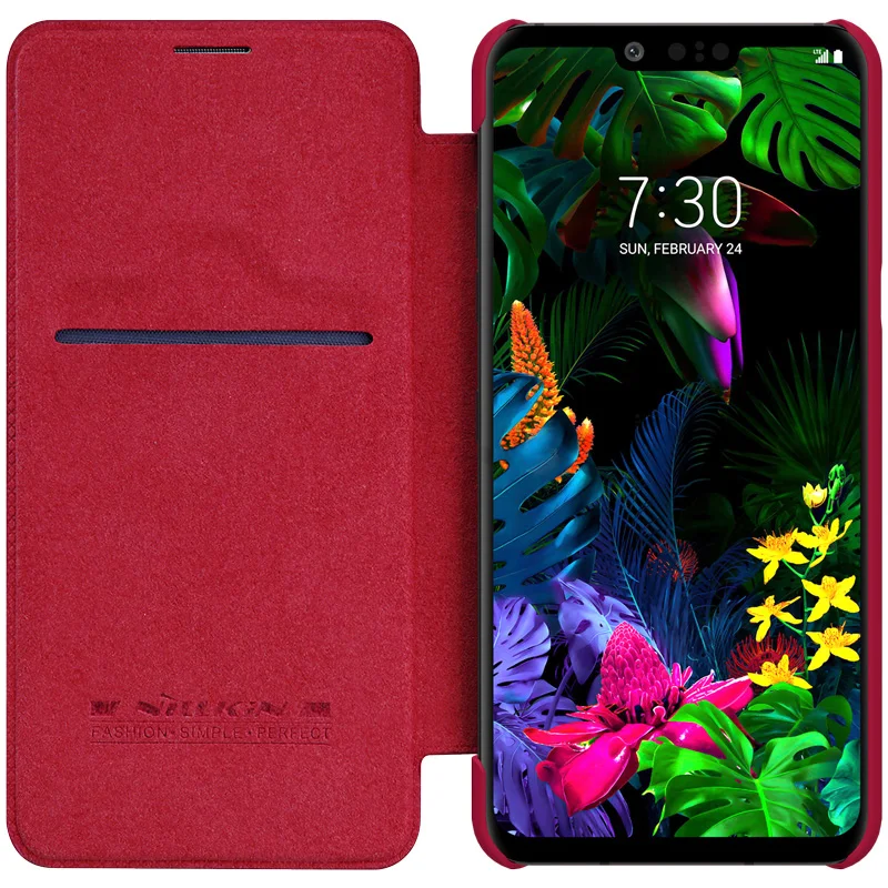 Кожаный флип чехол Nillkin Qin для LG G8 G7 ThinQ Smart Sleep Wake up Lock Screen|Чехлы-книжки| |