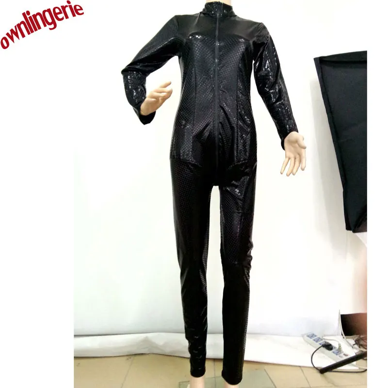 Бесплатная доставка сексуальное женское белье из ПВХ с мокрым внешним видом боди