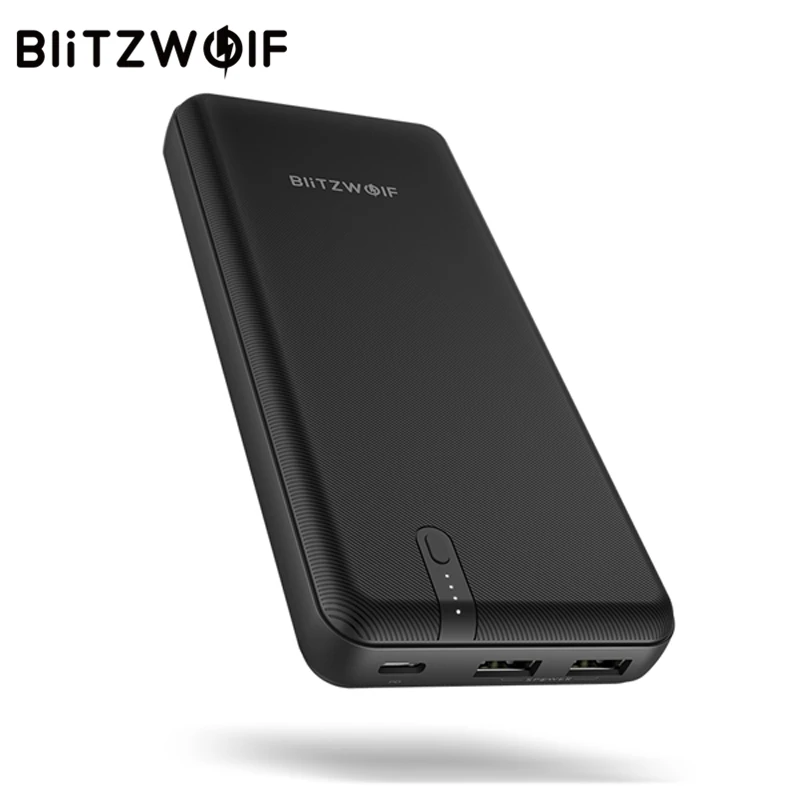 BlitzWolf BW-P8 20000 мАч 45 Вт power Bank QC3.0 PD3.0 Dual usb type C полимерная Быстрая зарядка черный для
