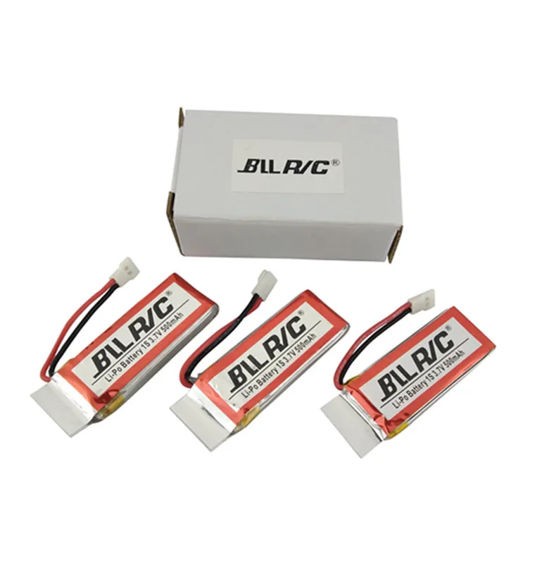 

BLLRC 3pcs 3.7V 500mah Lipo Battery for H107 H107L H107C H107D V252 JXD385 Syma X5SW X5C H5C X5SC Helicopter Drone Quadcopter