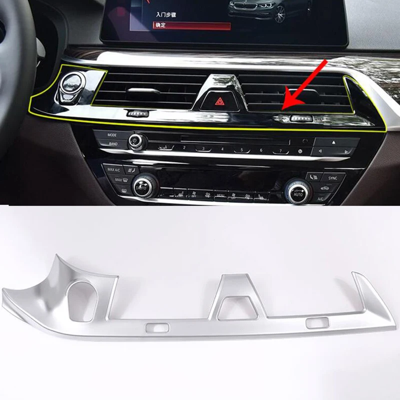 

For BMW 5 Series G30 528li 530li 540li 2018 Car-Styling ABS Chrome Center Console Air Conditioning Vent Frame Trim For LHD
