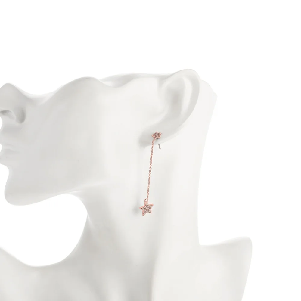 2017 Hot! Popular Romantic Star Zircon Earring Engagement Copper Rose Gold earring for women HFE015-A | Украшения и аксессуары