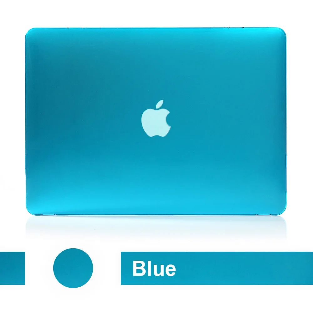 Раскошный Чехол-прозрачный кристалл чехол для ноутбука Macbook air 11, 12, 13, 15 дюймов Pro retina Защитная крышка A1706 A1708 A1707 - Цвет: Небесно-голубой