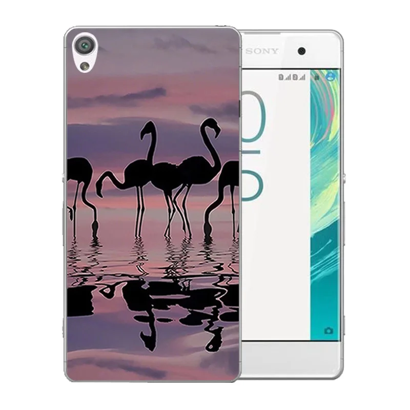 Soft Silicone 5.0 inch FOR Sony Xperia XA F3111 Phone Cases Flamingos Pattern Clear Dual F3112 Protector Back Cover |