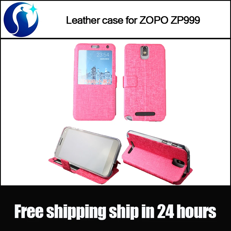 With view window ! Original Flip Leather case Back Cover with button and holder for ZOPO ZP999 Android Phone |