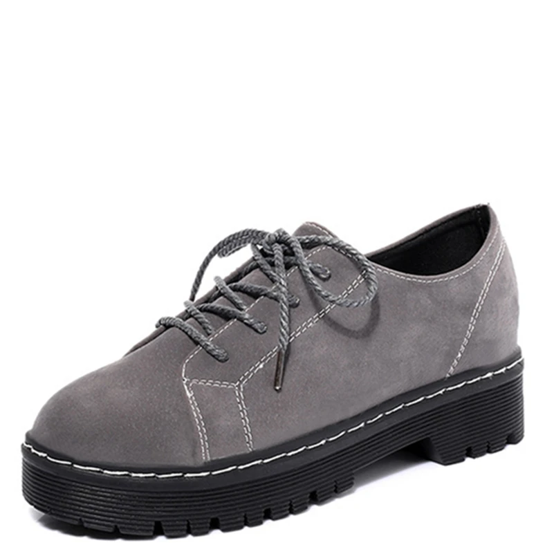 Женские туфли на плоской платформе со шнуровкой женские туфли-оксфорды толстой