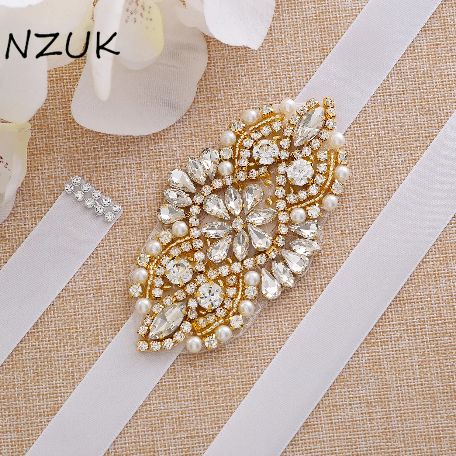 

Crystal Wedding Accessories Satin Wedding Dress Belt Bridal Ribbon Waistband Sash Belt for Evening Prom Dresses ZZY171G