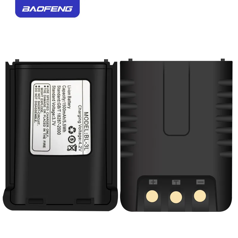 Батарея для рации Оригинальный BaoFeng UV-3R + 3 7 V 1500 мА/ч литий-ионный аккумулятор Baofeng