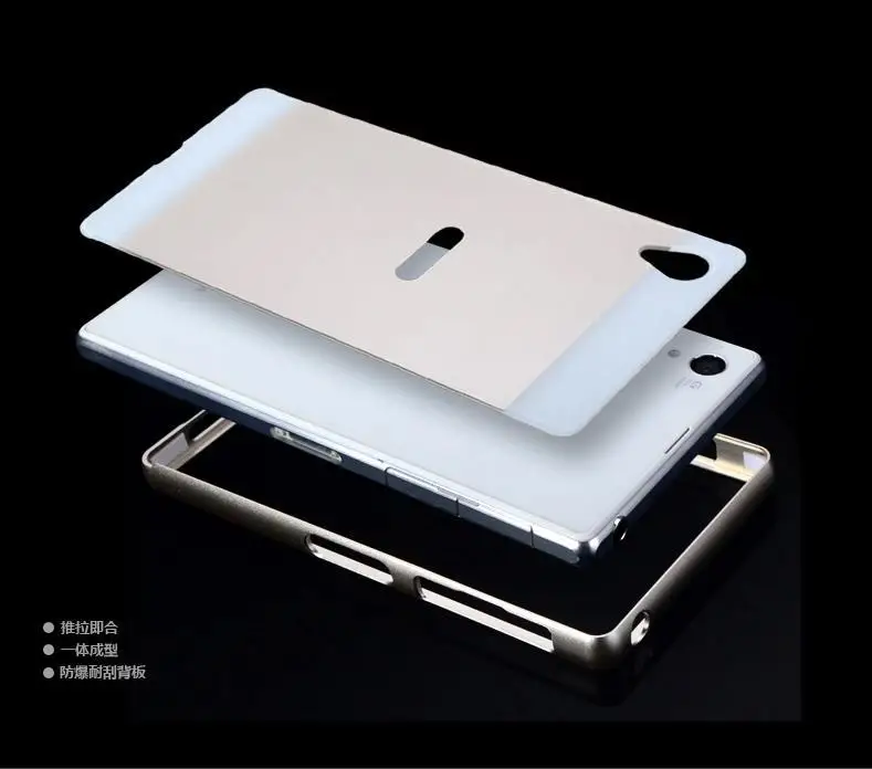 Z1 case New Luxury Cell Phones Cases Ultrathin Aluminum Metal Frame and Plastic Back Cover For SONY Xperia L39h C6903 |