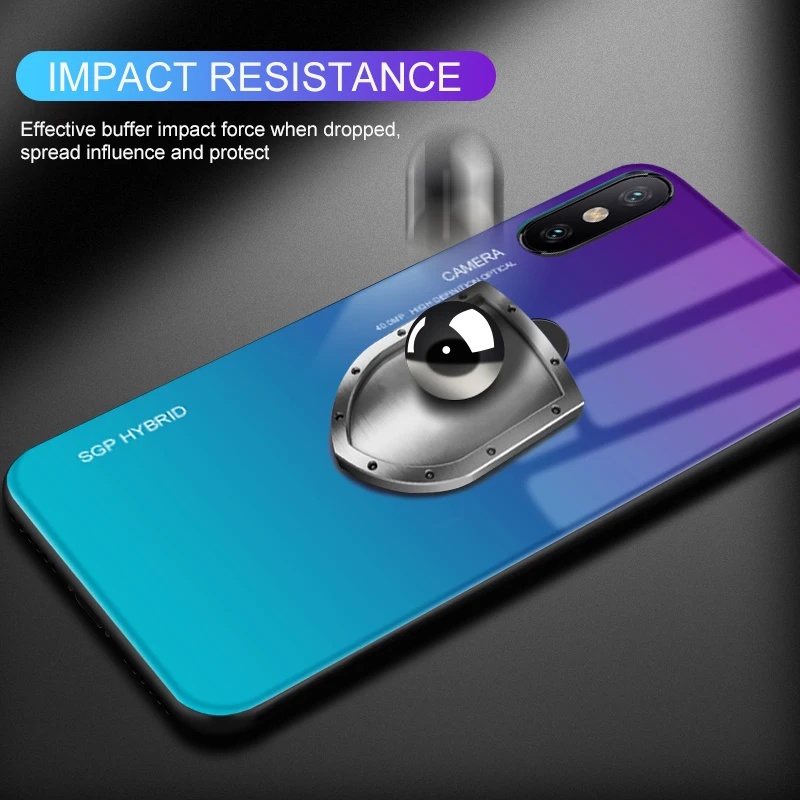 Градиентный чехол из закаленного стекла для Xiaomi Mi A2 8 Lite задняя крышка 9 PocoPhone F1 Pocof1