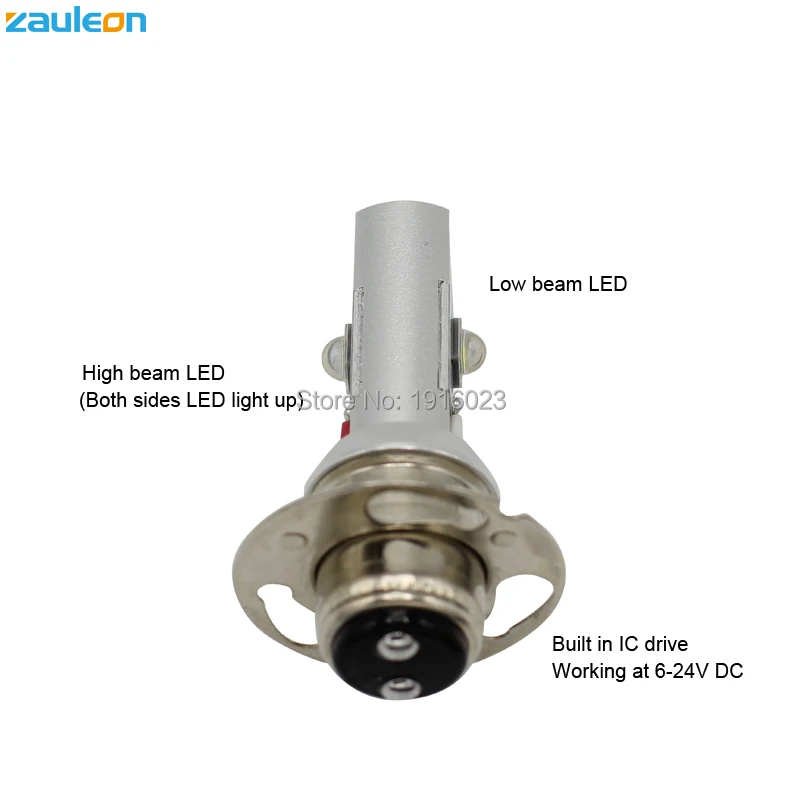 Zauleon 1 шт. светодиодный P30D лампочка APF для мотоцикла головной фонарь 970LM 6V 12V DC