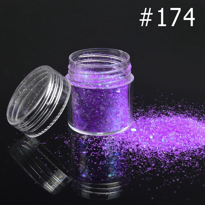 

FWC 1 Bottle 10ml Purple Sequins Glitter Powder Super Nail Art Glitters Dust Tips Shinny Decorations Set For Nails Gel Polish