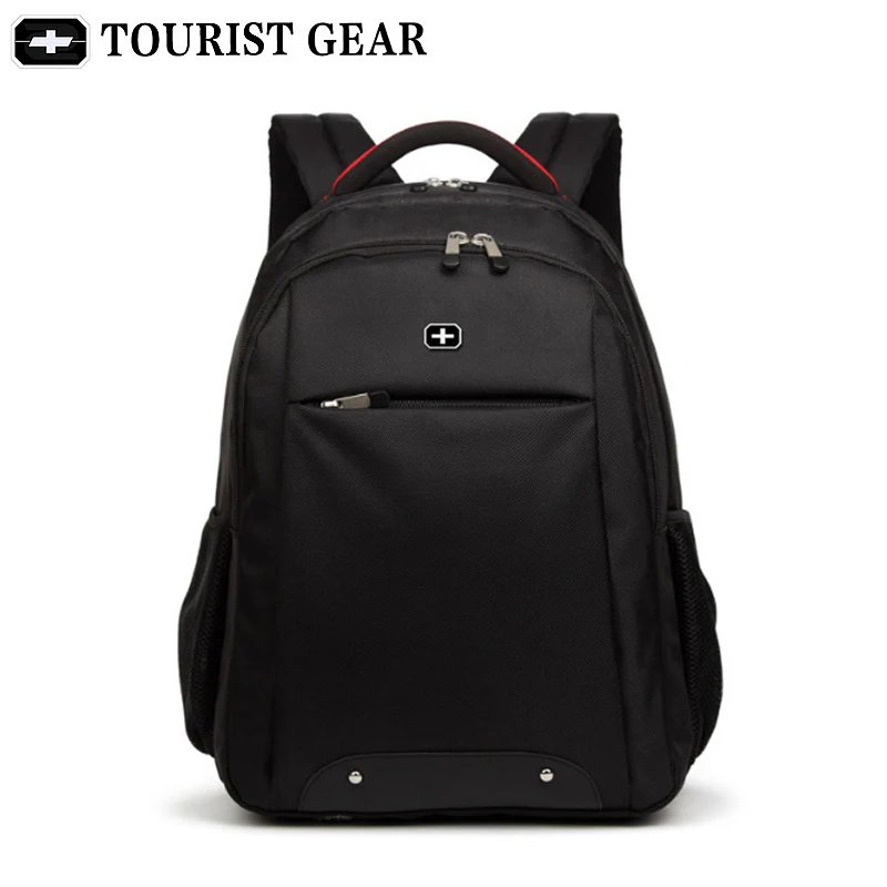 black bagpack men mochila swiss backpacks men' Travel bag TOURIST GEAR 15.6 inch laptop business backpack Vintage School Bags