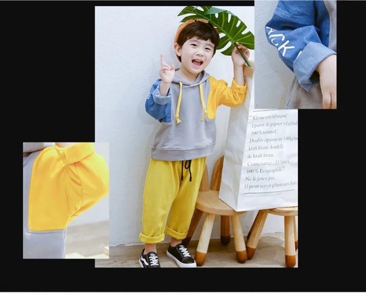 Коллекция 2018 года модные весенне осенние толстовки с капюшоном для мальчиков