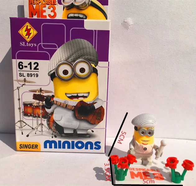 Building Block SL8919 Minion Despicable Me 3 Dave Stuart Chef Soldier Toy Action Figure toys for children | Игрушки и хобби