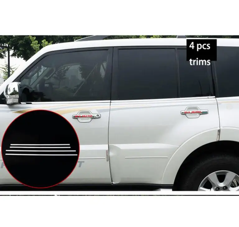 Нержавеющая сталь внешняя крышка подоконника для mitsubishi pajero 2006- 2012 2013 стайлинга автомобилей - Цвет: 4 pcs trims