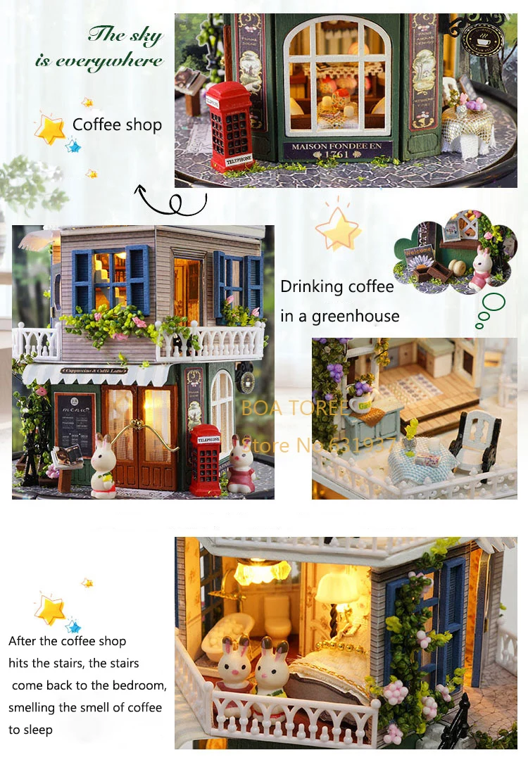 Кукольный дом Mminiature кукольный домик деревянный Каса де Boneca кукольные домики с мебелью игрушки для детей подарок на день рождения B026